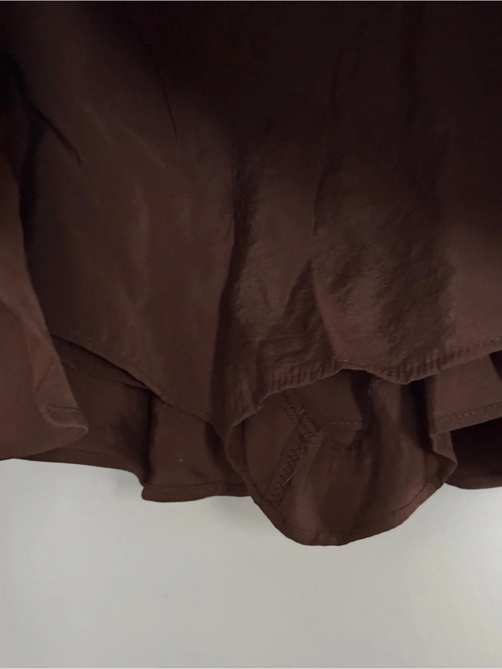 Zara Brown Tiered Ruffle Women's Shorts Skirt